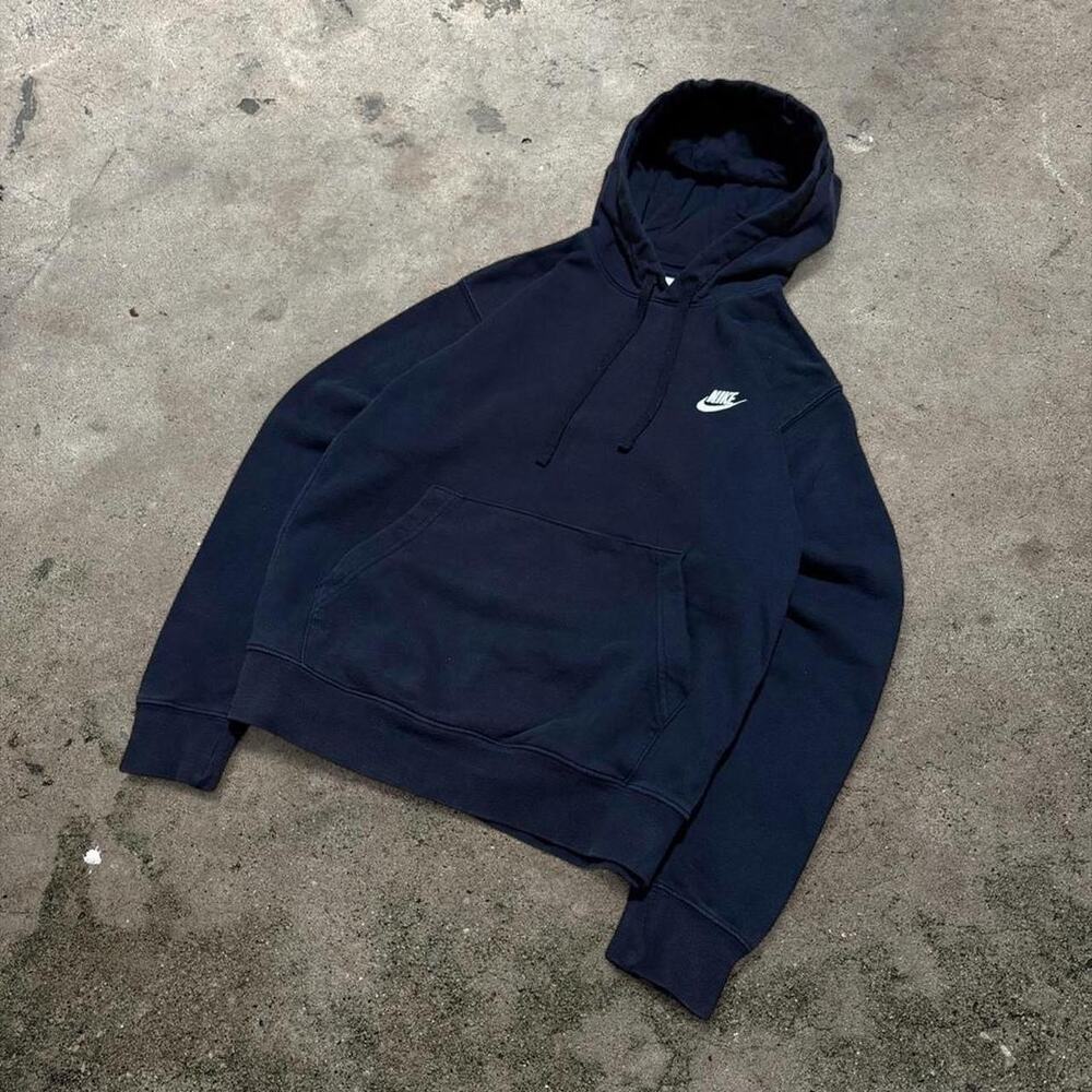 Vintage Nike Swoosh Embroidered Black Hoodie Men's M
